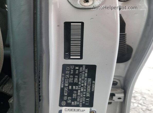 3KPF24ADXKE133968 2019 KIA FORTE Silver Widok naklejki z numerem VIN