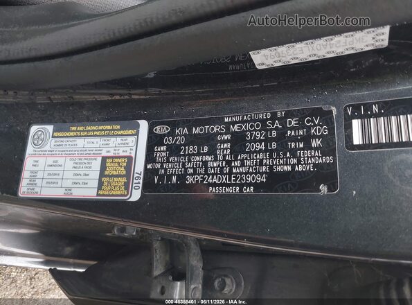 3KPF24ADXLE239094 2020 KIA FORTE Gray Engine compartment view