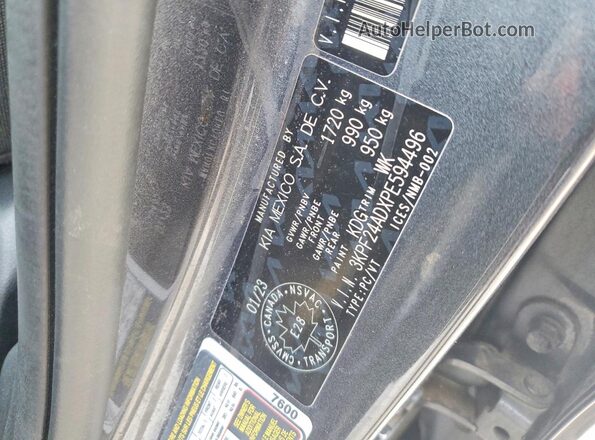 3KPF24ADXPE594496 2023 KIA FORTE Угольный 