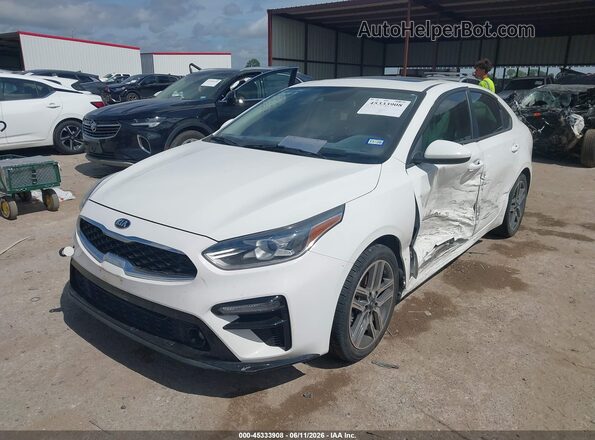3KPF34AD3KE013569 2019 KIA FORTE White Առջևի ձախ երեք քառորդ տեսարան