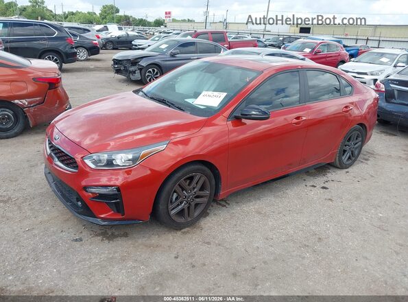 3KPF34AD5ME296530 2021 KIA FORTE Orange Առջևի ձախ երեք քառորդ տեսարան