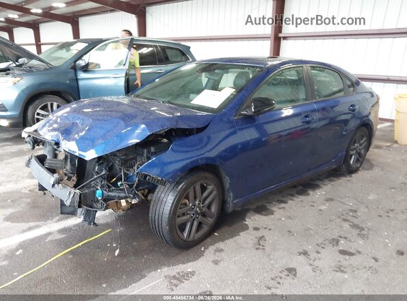 3KPF34AD6ME311178 2021 KIA FORTE Blue წინა მარცხენა ხედი სამი მეოთხედიდან