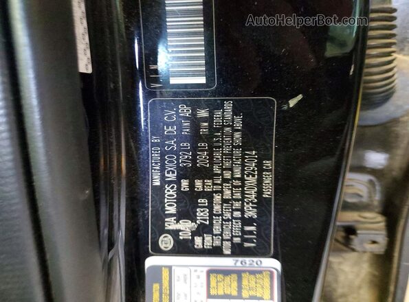 3KPF34ADXME294014 2021 KIA FORTE Black Vista del compartimento del motor