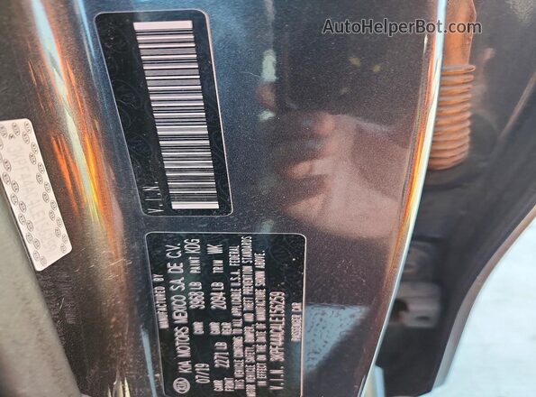 3KPF44AC4LE156259 2020 KIA FORTE Gray Widok naklejki z numerem VIN