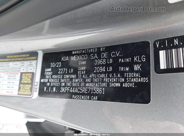 3KPF44AC5RE715861 2024 KIA FORTE Silver Engine compartment view