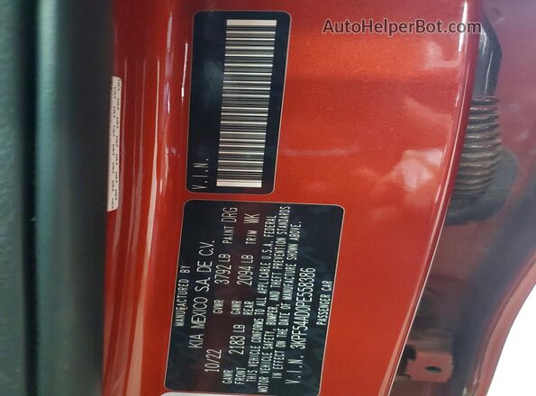 3KPF54AD0PE558386 2023 KIA FORTE Red 