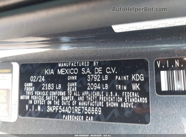 3KPF54AD1RE756669 2024 KIA FORTE Black Շարժիչի բաժամունքի տեսք
