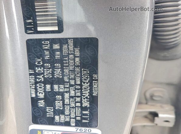 3KPF54AD2NE429787 2022 KIA FORTE Серый Вид подкапотного пространства