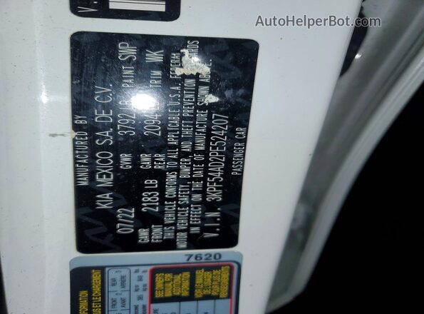 3KPF54AD2PE524207 2023 KIA FORTE White VIN կոդի պիտակի տեսք