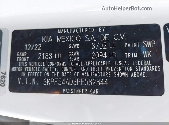3KPF54AD3PE582844 2023 KIA FORTE White Շարժիչի բաժամունքի տեսք