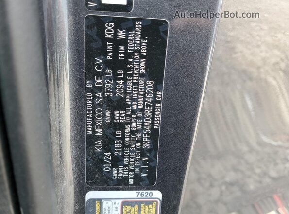 3KPF54AD3RE746208 2024 KIA FORTE Gray Engine compartment view