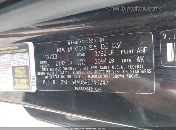 3KPF54AD5RE740247 2024 KIA FORTE Black Вид підкапотного простору