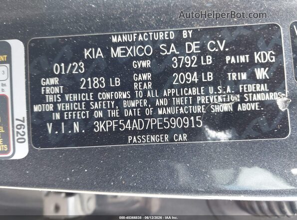 3KPF54AD7PE590915 2023 KIA FORTE Серый Вид подкапотного пространства