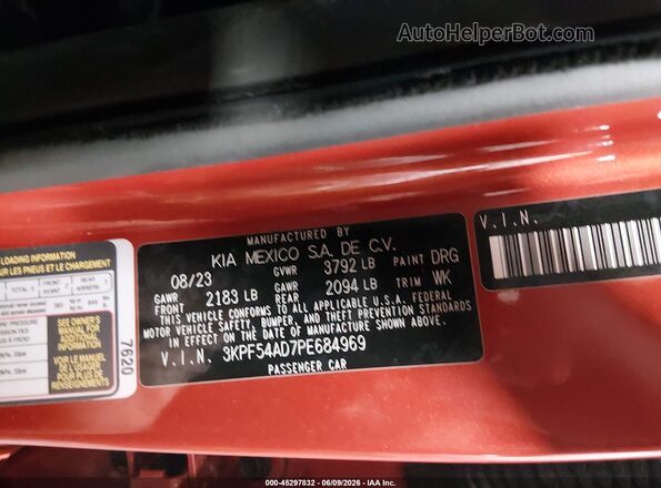3KPF54AD7PE684969 2023 KIA FORTE Orange Engine compartment view