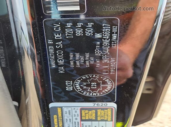 3KPF54AD9NE466917 2022 KIA FORTE Black 
