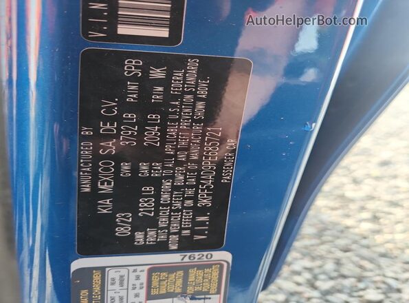 3KPF54AD9PE685721 2023 KIA FORTE Blue Вид підкапотного простору