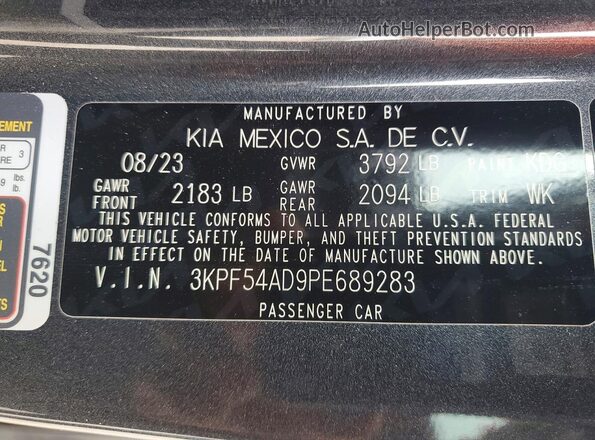 3KPF54AD9PE689283 2023 KIA FORTE Gray Engine compartment view