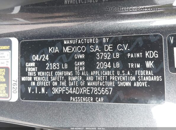 3KPF54ADXRE785667 2024 KIA FORTE Серый Вид подкапотного пространства