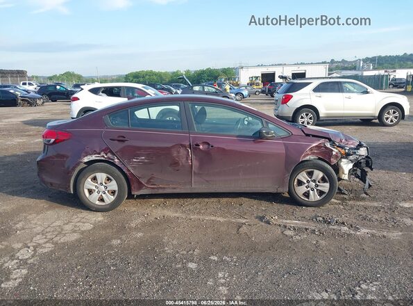 3KPFK4A75JE174646 2018 KIA FORTE Burgundy Vista del cuadro de instrumentos