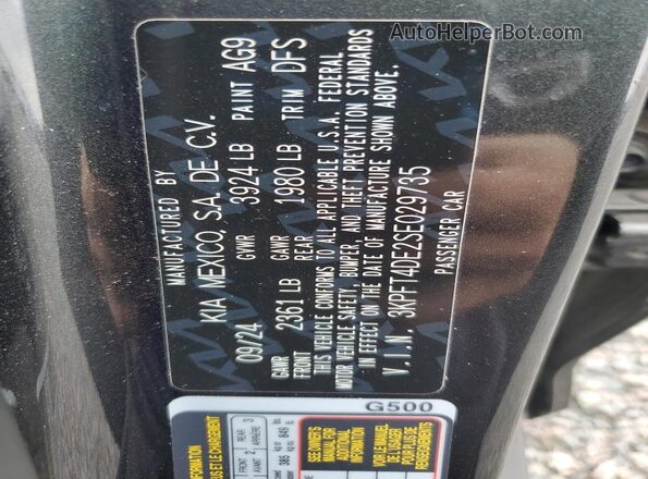 3KPFT4DE2SE029735 2025 KIA K4 Gray 