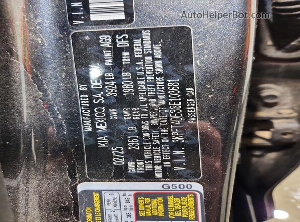 3KPFT4DE3SE103681 2025 KIA K4 Gray 