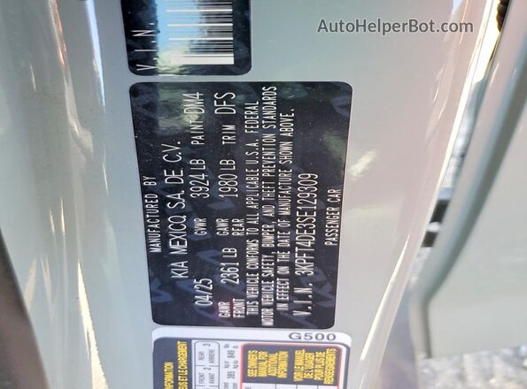 3KPFT4DE3SE129309 2025 KIA K4 Gray 