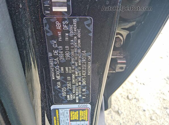3KPFT4DE3SE243164 2025 KIA K4 Black 