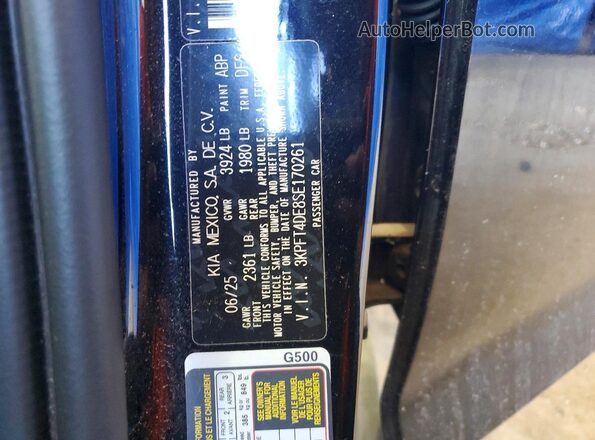 3KPFT4DE8SE170261 2025 KIA K4 Black Engine compartment view