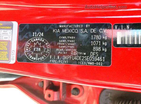 3KPFU4DE2SE059461 2025 KIA K4 Red 