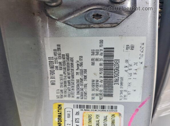 3LN6L2GK2GR633450 2016 LINCOLN MKZ Silver 
