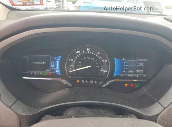 3LN6L2LU3GR633660 2016 LINCOLN MKZ White Vista del cuadro de instrumentos