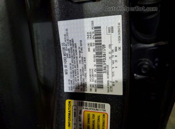 3LN6L5F93LR611709 2020 LINCOLN MKZ Gray Widok komory silnika