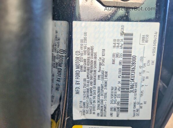 3LN6L5KUXJR628000 2018 LINCOLN MKZ Black Widok komory silnika