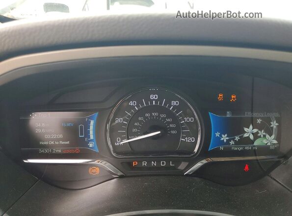 3LN6L5LU8JR628656 2018 LINCOLN MKZ White Widok zestawu wskaźników