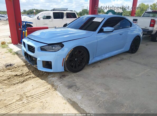 3MF13DM02P8D50725 2023 BMW M2 Blue წინა მარცხენა ხედი სამი მეოთხედიდან