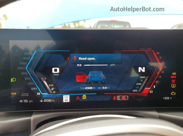 3MF23DM01S8F26600 2025 BMW M2 Blue Սարքավորումների վահանակի տեսք