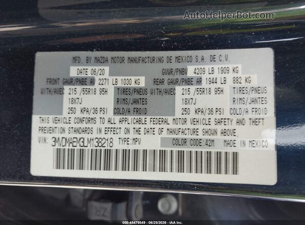 3MVDMAEM3LM138218 2020 MAZDA CX-30 Gray Շարժիչի բաժամունքի տեսք