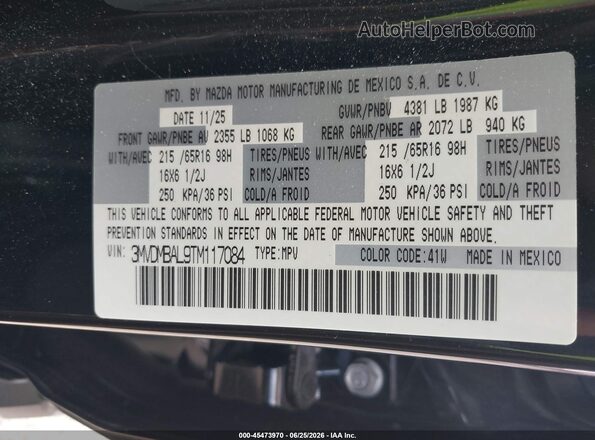 3MVDMBAL9TM117084 2026 MAZDA CX-30 Черный Вид подкапотного пространства
