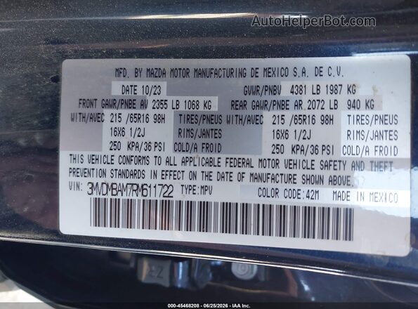 3MVDMBAM7RM611722 2024 MAZDA CX-30 Dark Blue Вид подкапотного пространства