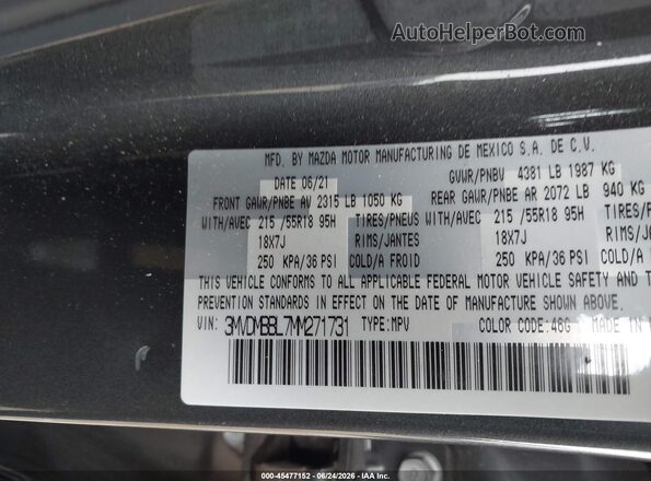 3MVDMBBL7MM271731 2021 MAZDA CX-30 Gray Vista del compartimento del motor