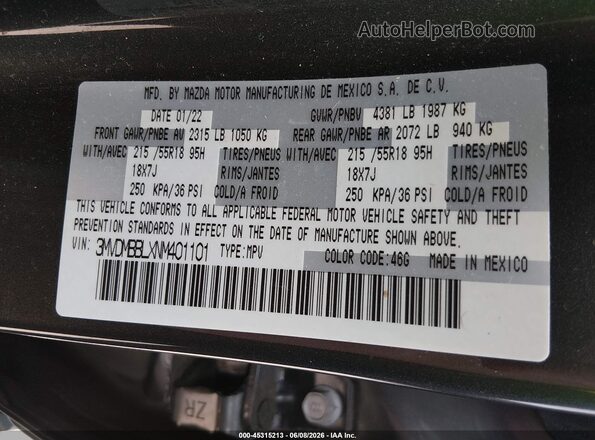 3MVDMBBLXNM401101 2022 MAZDA CX-30 Gray Widok komory silnika