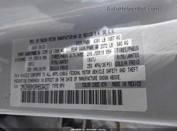 3MVDMBBM0RM609437 2024 MAZDA CX-30 Cream Engine compartment view