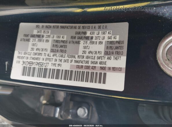 3MVDMBBM1RM698127 2024 MAZDA CX-30 Blue ძრავის განყოფილების ხედი