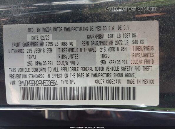 3MVDMBBM2PM533684 2023 MAZDA CX-30 Black Շարժիչի բաժամունքի տեսք