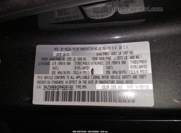3MVDMBBM2PM585168 2023 MAZDA CX-30 Gray Engine compartment view