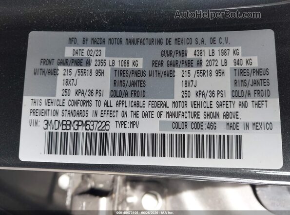 3MVDMBBM3PM537226 2023 MAZDA CX-30 Gray Вид підкапотного простору