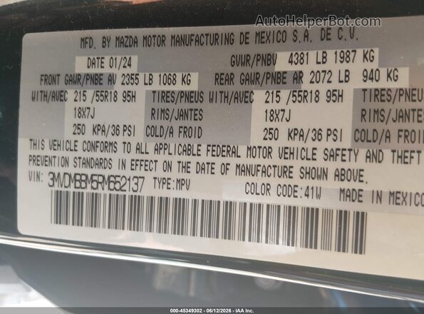 3MVDMBBM5RM652137 2024 MAZDA CX-30 Black Շարժիչի բաժամունքի տեսք