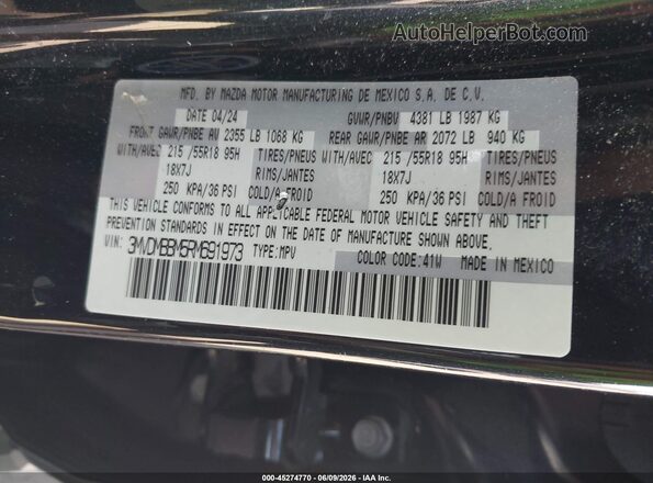3MVDMBBM5RM691973 2024 MAZDA CX-30 Black Շարժիչի բաժամունքի տեսք