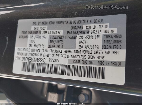 3MVDMBBM7RM622461 2024 MAZDA CX-30 Gray Engine compartment view