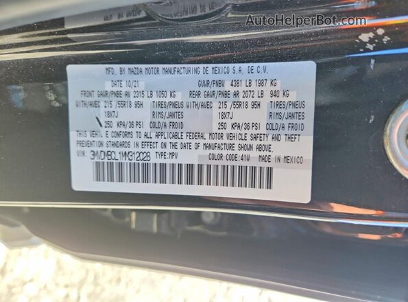 3MVDMBCL1MM312028 2021 MAZDA CX-30 Black 360 interior view